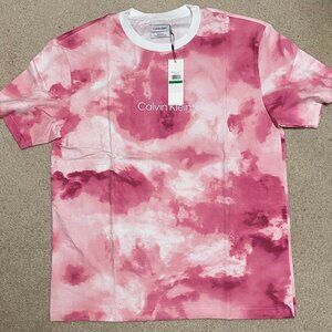 Pink Tie-Dye Men's Calvin Klein Relaxed Fit Shirt. Never Worn